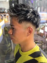 エルマーク 心斎橋(L-MARK)&nbsp;アップバングツーブロックダブルカラーブリーチメッシュ