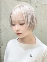 原宿ミルクティーベージュグレージュミディアムウルフレイヤー〇
