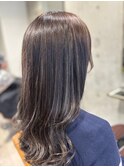 白髪ぼかしブリーチなし大人可愛いゆるふわヌーディーカラー