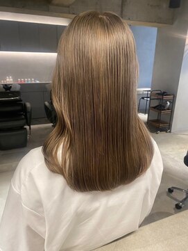 リール(rire) 髪質改善 くびれヘア アプリコットオレンジ ハイライトカラー