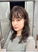 レイヤーパーマショートボブミディアムロングブリーチなしウルフ