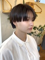 エクテ(ecouter)&nbsp;ブラウン暗めカラーメンズライクシースルーマッシュショート