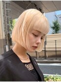 ハイトーンボブ/ブロンドカラー