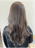 ゆるふわロング×オリーブベージュ