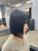 ヴィムヘアー 泡瀬店(VIM hair) 縮毛矯正 × ボブカット × ダークカラー