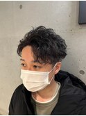 無造作スパイラルパーマ刈り上げマッシュメンズパーマ