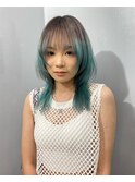 ウルフカット×グラデーションカラー