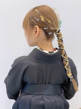 トルネード(TORNADO) 卒業式ヘア成人式ヘア金箔ヘア紐アレンジ水引きヘア袴ヘアK0911