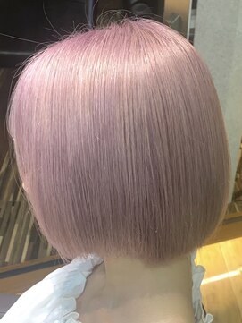 ロア 福岡天神本店(LORE) ダブルカラーミルクティーピンクベージュカラーハイトーンカラー