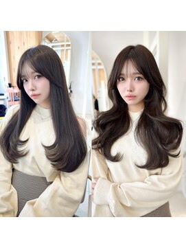 アフロートリノ(AFLOAT Leino) 大人可愛いお上品レイヤー　くびれ韓国風似合わせ顔まわりカット