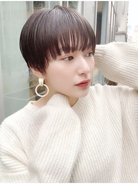 ロシェ 横浜店(loche) ウェットヘア×縮毛矯正ショート前髪×横浜