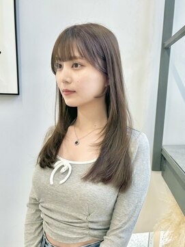 ヘアー アイス 御器所本店(HAIR ICI) 大人美人艶カラーベージュ小顔カット透明感レイヤーロング