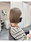 栗原,切りっぱなしボブ,グレーベージュc16