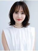 ◯デジタルパーマ薄めバング長めバングくびれボブパーマミニボブ