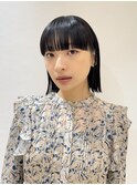 ワイドバング/ボブ/ミニボブ/暗髪/前髪あり/結婚式アレンジ/20代
