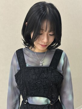 ミリ 奈良店(mm) ボブ/レイヤー/顔まわり/ブルーブラック/外はねボブ/近鉄奈良