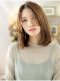 2wayバング小顔センターパート抜け感セミディc6戸頭20代30代40代