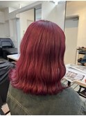 ワインレッドカラー暖色系カラー艶髪10代20代