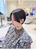 前髪無しショート　京都美容室　顔まわりカット　進詩織