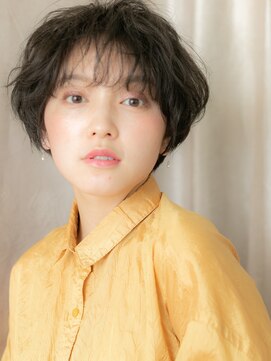 カバーヘア 上尾西口店(COVER HAIR) 黒髪ダークアッシュ似合わせカット丸みショートZ上尾20代30代