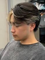 エルマーク 松山(L-MARK)&nbsp;ハイライト/ツイストパーマ/メンズ/アップバング/短髪