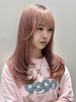 シーク 八王子(CHIC) ハイトーンカラー ペールピンク×レイヤーカット