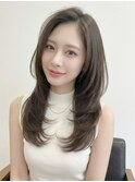 シースルーバングハッシュカットワンホンレイヤーフレンチバング