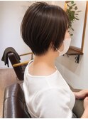 大人の丸みショートボブ