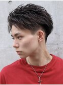 メンズアップバングショート束感ビジネススパイキーショート
