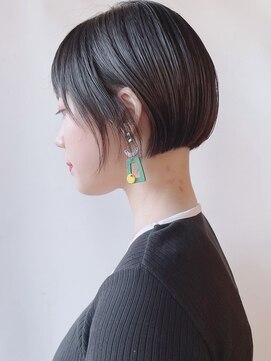 モリオフロムロンドン 原宿本店(morio from London) 【morio 原宿】大人黒髪　ミニボブ　耳かけ　切りっぱなし