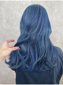 ブルーカラー ネイビーカラー ネイビーブルー 青髪 派手髪