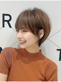 レイヤーマッシュショート20代30代40代50代オリーブグレージュ