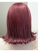 ブリーチ1～2回 個性派かわいいワインレッドカラー【L'wis乙津】
