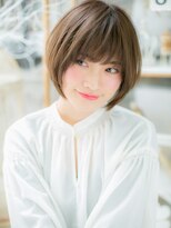 モッズヘア 越谷(mod's hair)&nbsp;小顔補正カット黒髪前下がり切りっぱなしボブh3越谷20代30代40代