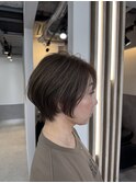 ショートボブ/レイヤーカット白髪ぼかし博多