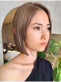 透明感抜群ダブルカラーミルクティーベージュ夏カラー