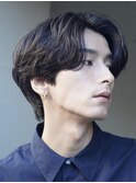 武蔵小杉メンズセンターパートフェザーパーマ緩めショートパーマ