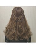 リボンハーフアップ　＠ヘアセット