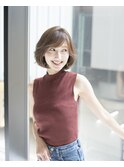 グレージュカラー/シルキーベージュ/斜めバング/銀座/東銀座