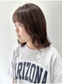 【FOLK】赤みなし透明感グレージュ☆似合わせ外巻きミディアム♪