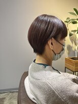 ワ ヘアー(wa-hair)&nbsp;耳掛けレイヤーショートボブ　ベージュピンク　髪質改善潤ツヤ