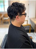 スパイラルパーマ ツーブロック 束感 30代40代 メンズパーマ