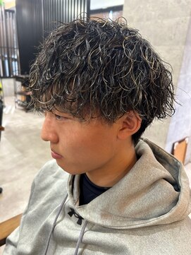 メンズ リコ(MEN'S RICO) 波巻きスパイラルメンズパーマメンズハイライトメッシュ【大和】