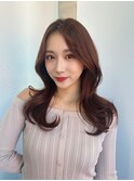 顔まわりカット/韓国風巻き/ピンクベージュ【自由が丘】