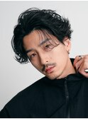難波フェザーパーマフェザーショートセンターパート20代緩め色気