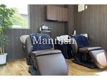 マニッシュ(Mannish)の雰囲気（疲れを癒すフルフラットシャンプー台完備で極上の癒しを。）