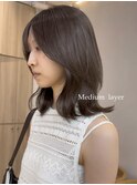 ミディアムレイヤー ミディアムヘア レイヤーカット