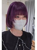 レイヤーボブ×ラベンダー