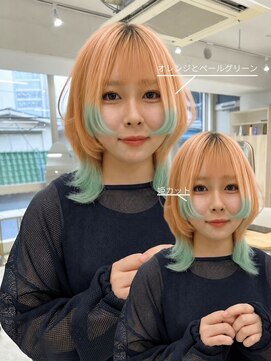 イェッカ パビル(YECCA pabil) ポイントカラーとウルフカット