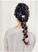 編みおろし/お呼ばれ/結婚式/お食事会/デート/ロング/ふわふわ